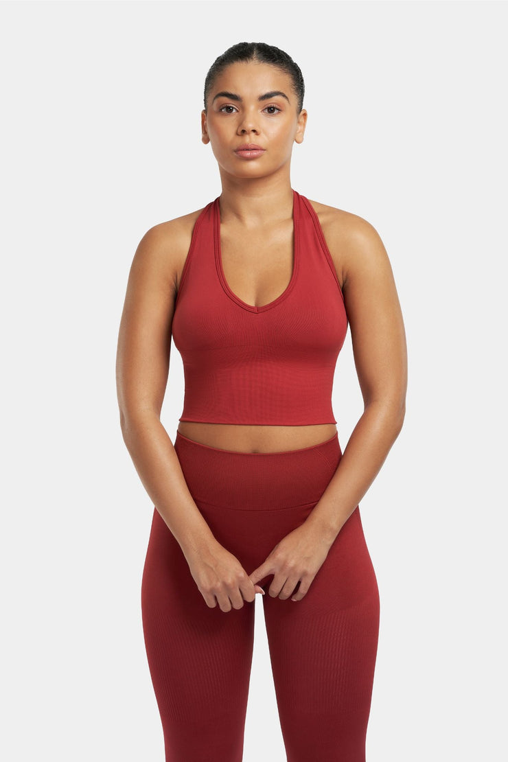 Sculpting Shapewear Top Halterneck | Cherry Red