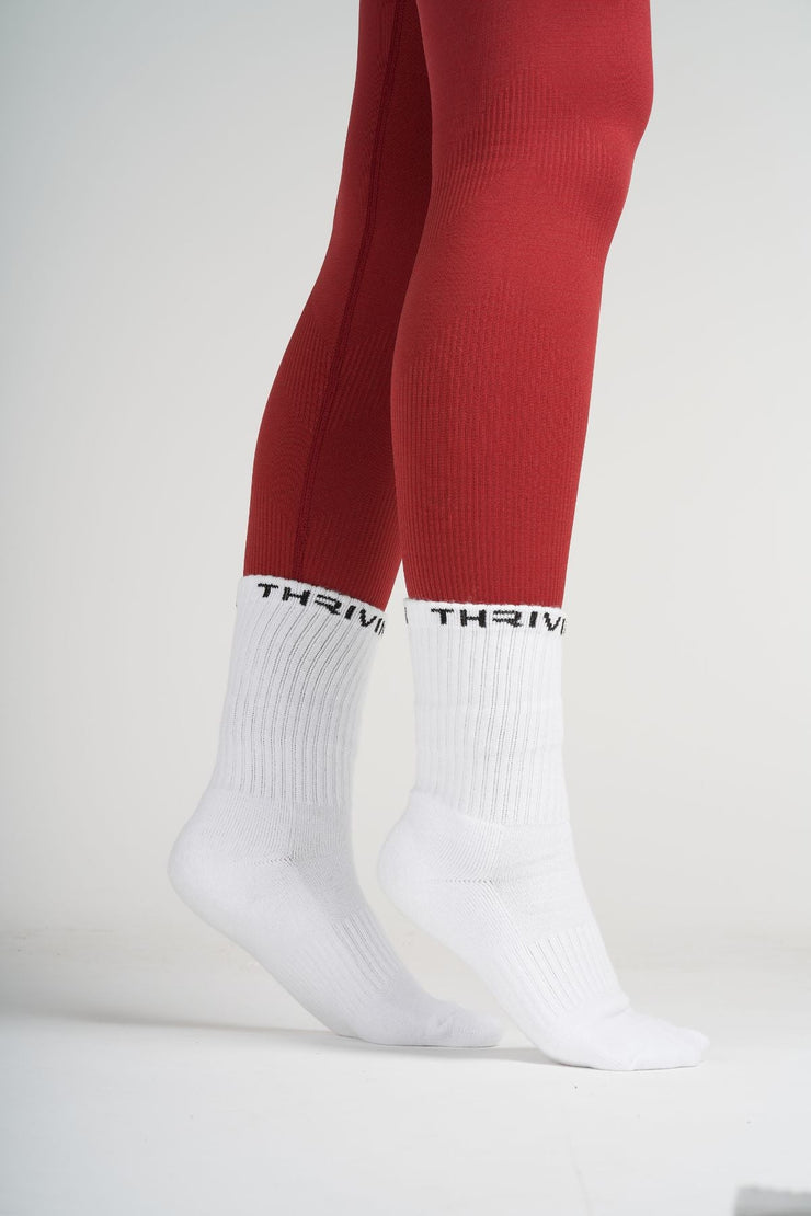 THRIVIN Silk Socks Long "White"