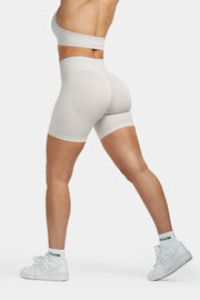 Seamless Sculpt Ribbed Contour Shorts | Stone Grey