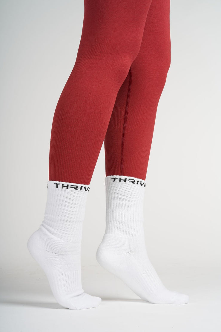 THRIVIN Silk Socks Long "White"