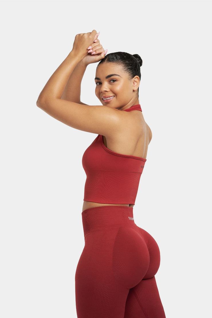 Sculpting Shapewear Top Halterneck | Cherry Red