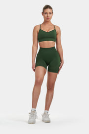 Seamless Sculpt Ribbed Contour Shorts | Green