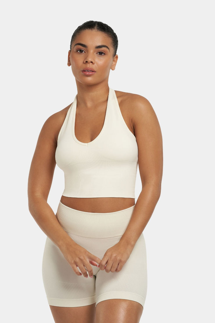 Sculpting Shapewear Top Halterneck | Off-White